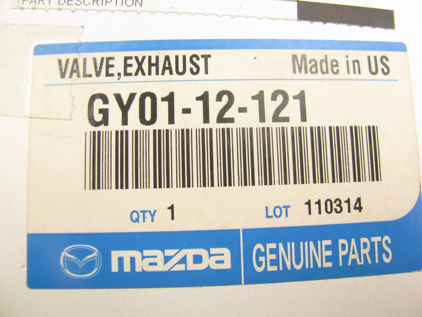 NEW - OEM Mazda GY0112121 Exhaust Valve 2000-2001 MPV 2.5L-V6