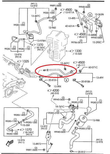 NEW OEM Mazda Fuel Injection Fuel Rail Hose Tube Line 2000-01 MPV GY011349YA