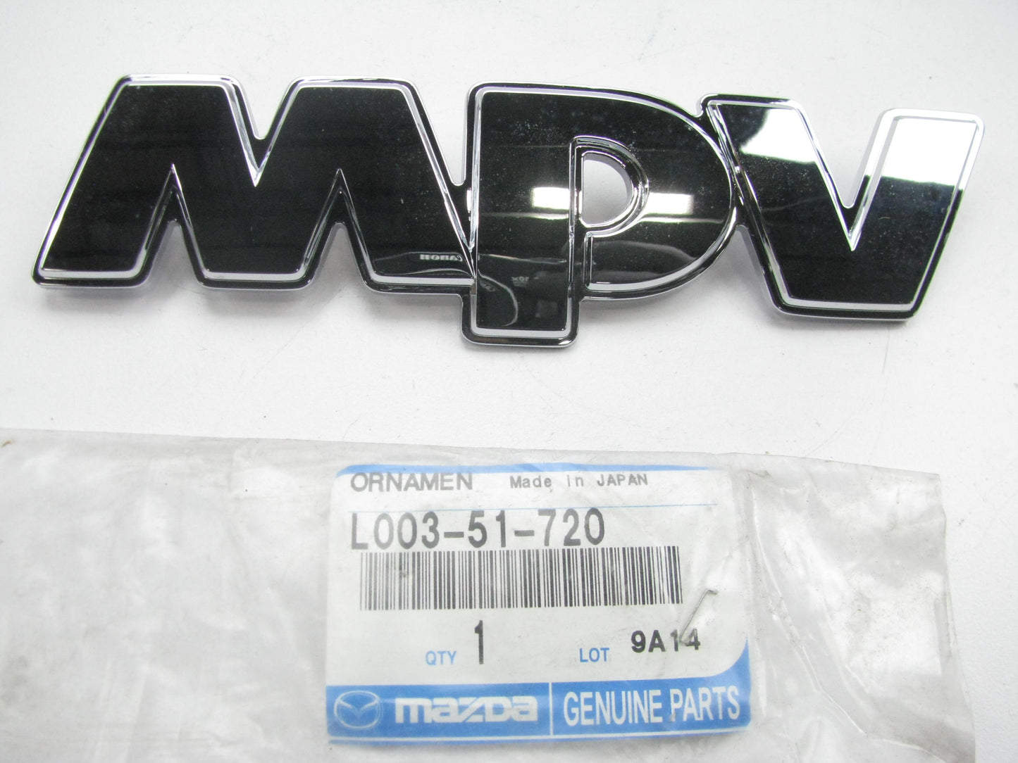 NEW - OEM Mazda L003-51-720 Lift Gate ''MPV'' Badge Nameplate 1992-1998 MPV