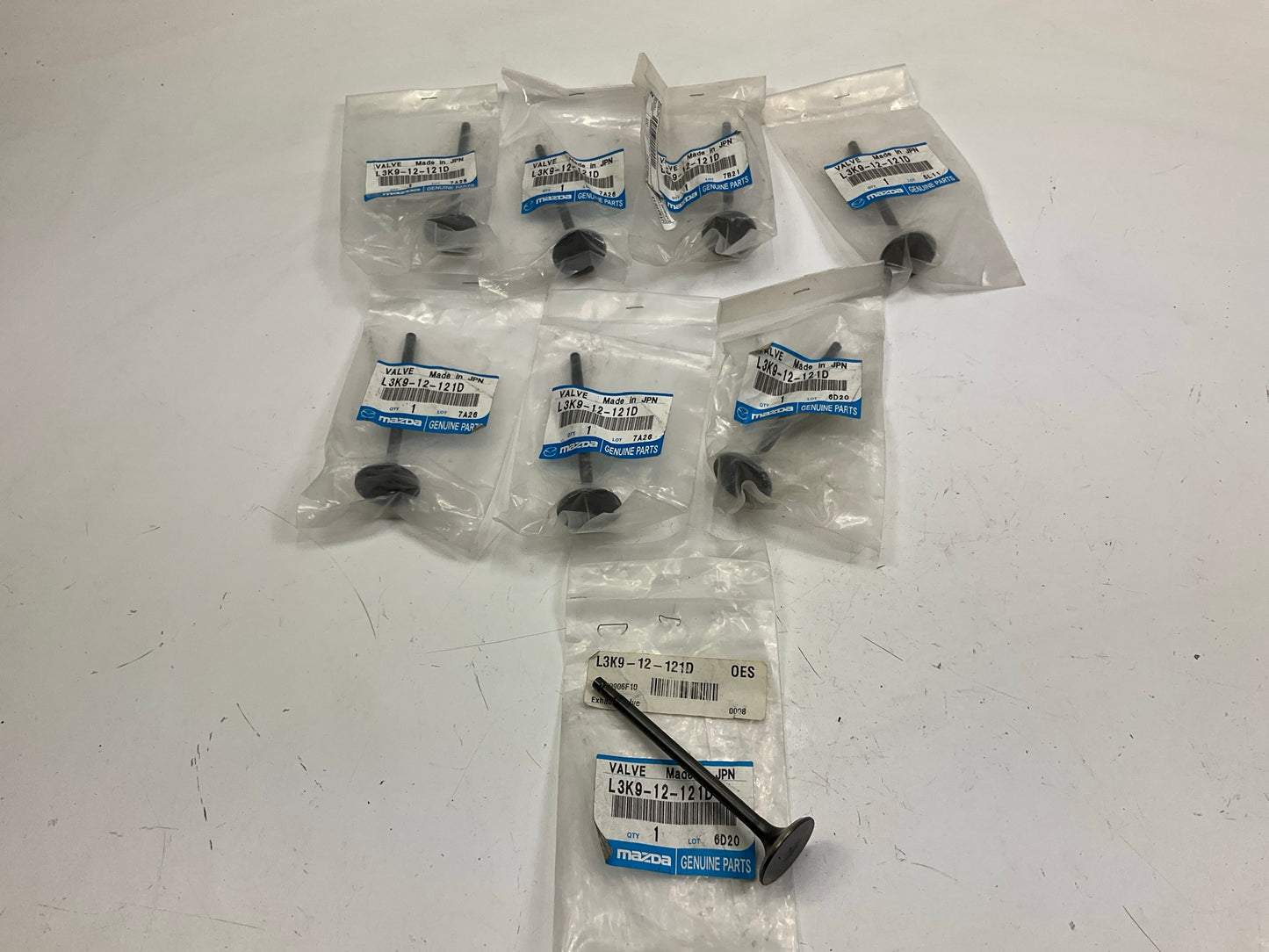 (8) NEW OEM Mazda L3K9-12-121D Engine Exhaust Valve - 2007-2013 Mazda 2.3L TURBO