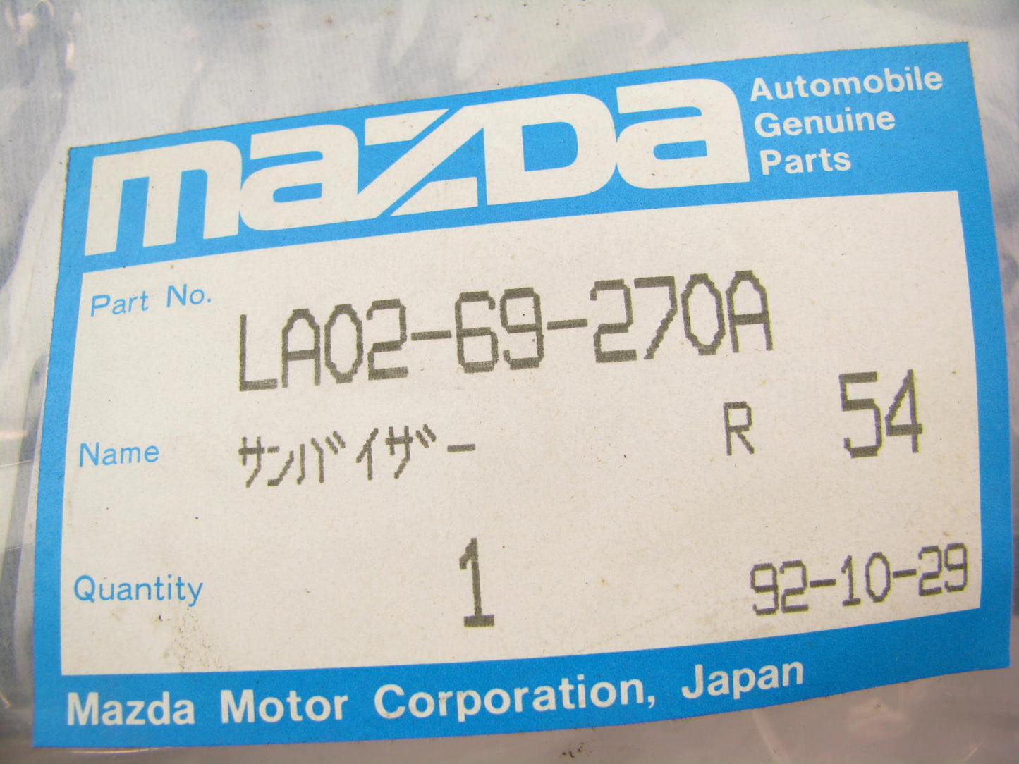 NEW GENUINE Mazda LA02-69-270A-54 FRONT Right Sun Visor LIGHT BLUE 89 MPV