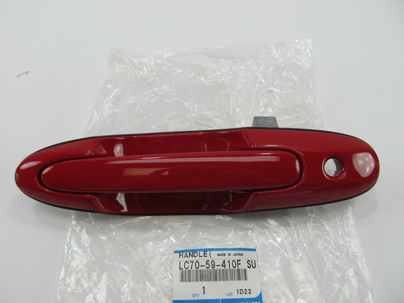NEW - OEM LC7059410FSU Front Left Outer Door Handle 00-01 Mazda MPV CLASSIC RED
