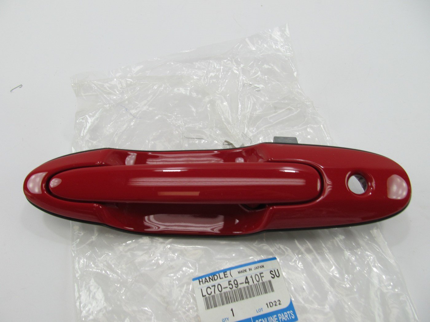 NEW - OEM LC7059410FSU Front Left Outer Door Handle 00-01 Mazda MPV CLASSIC RED