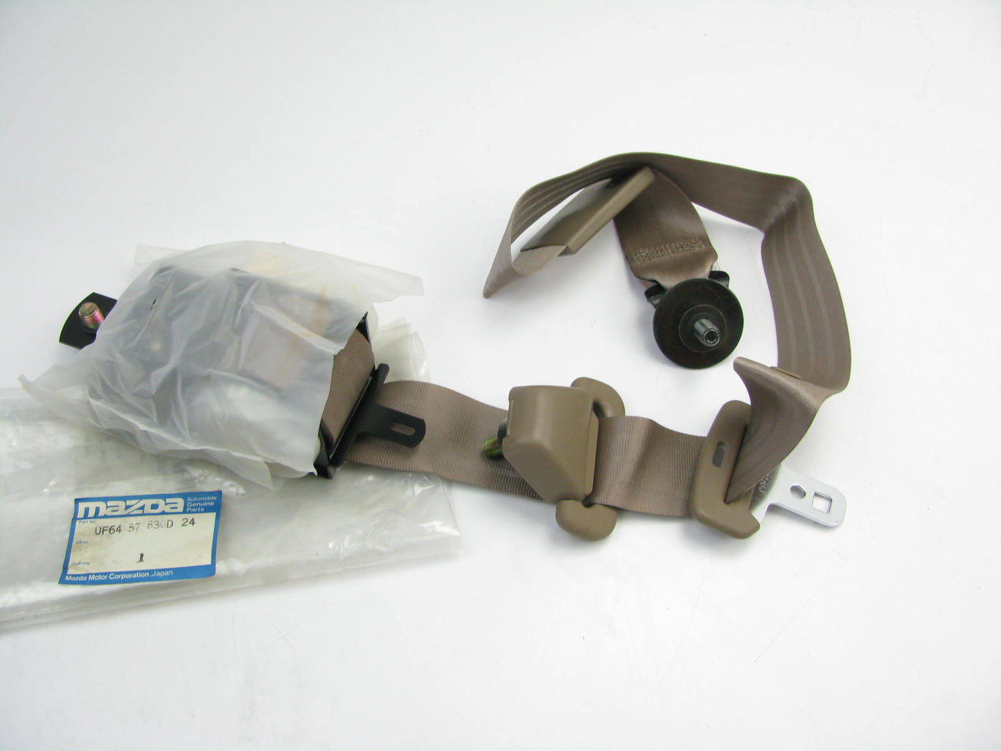 NEW OEM GENUINE UF6457630D24 FRONT Seat Belt BEIGE 1992-93 Mazda B2200 B2600