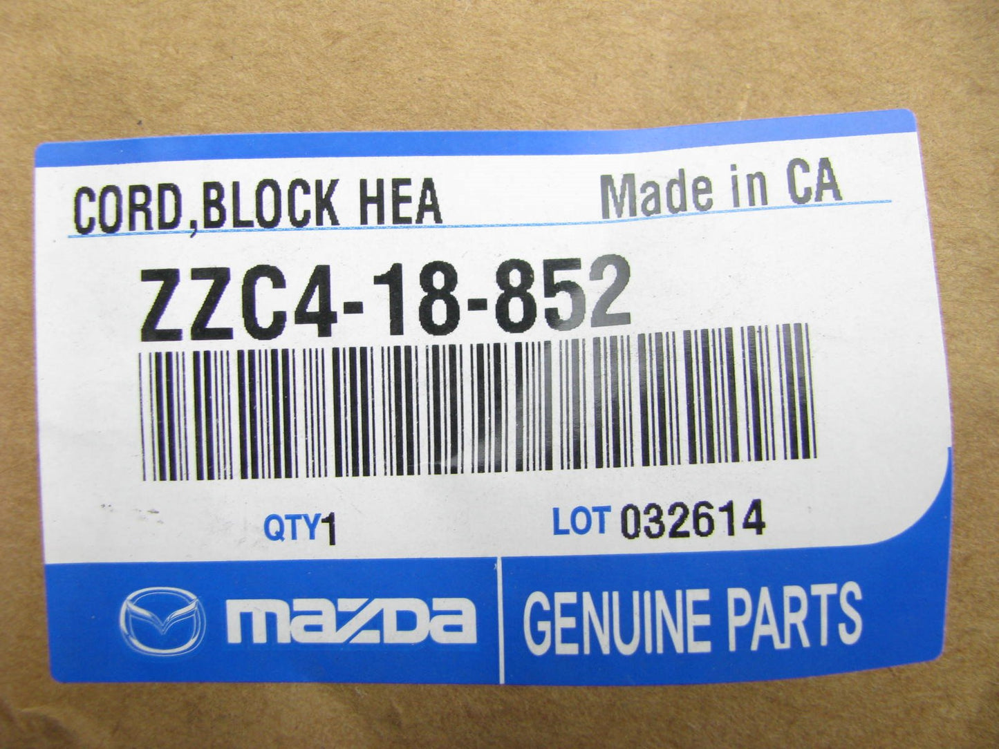 NEW OEM Mazda ZZC418852 Engine Block Heater - 08-11 Tribute, Ford Escape 3.0L V6