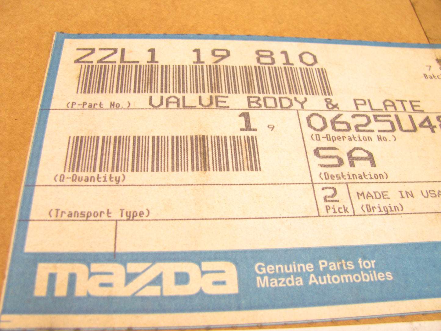 New OEM Mazda Ford 4R55E Automatic Trans Valve Body ZZL1-19-810  P88GT-7A101-ACR