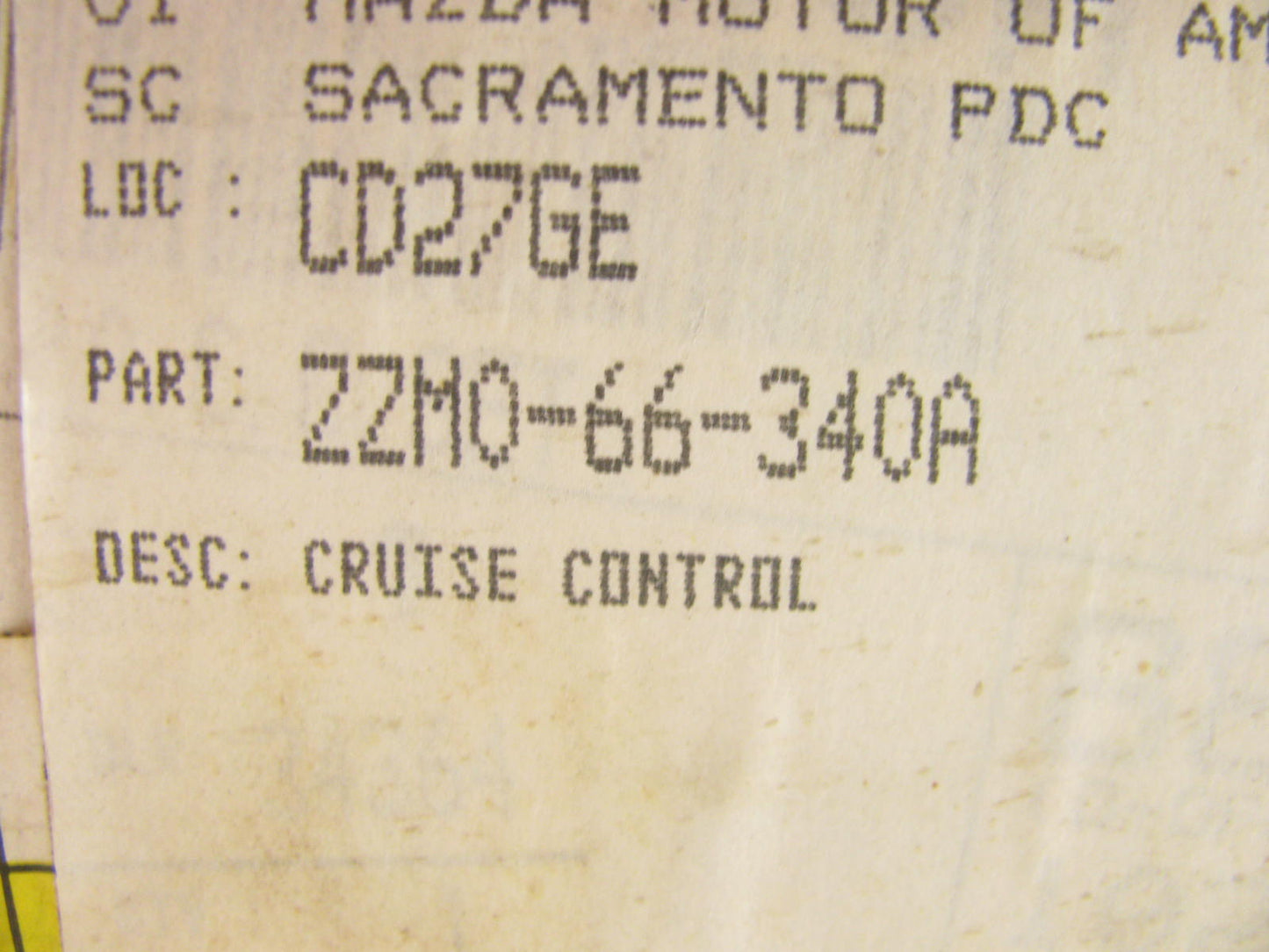 NOS OEM Cruise Control Kit 1995-1997 Mazda B4000 B-Series Truck ZZM0-66-340A