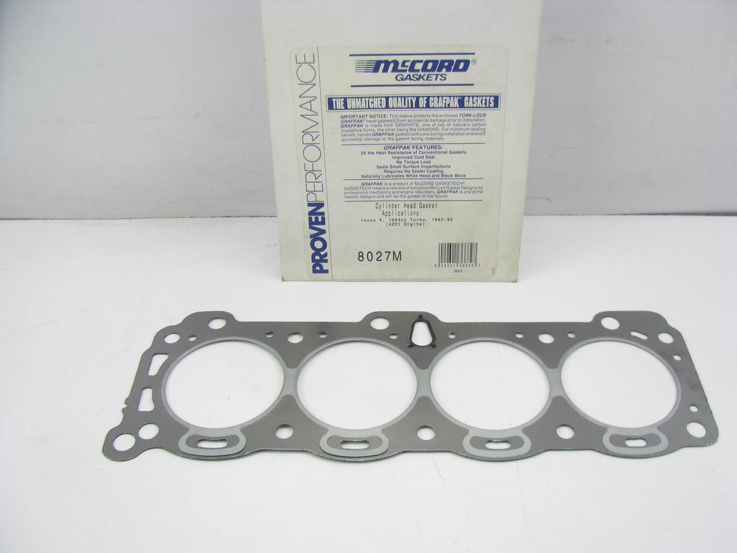 Mccord 8027M Cylinder Head Gasket 1985-1989 Isuzu Impulse 2.0L I4 Turbocharged