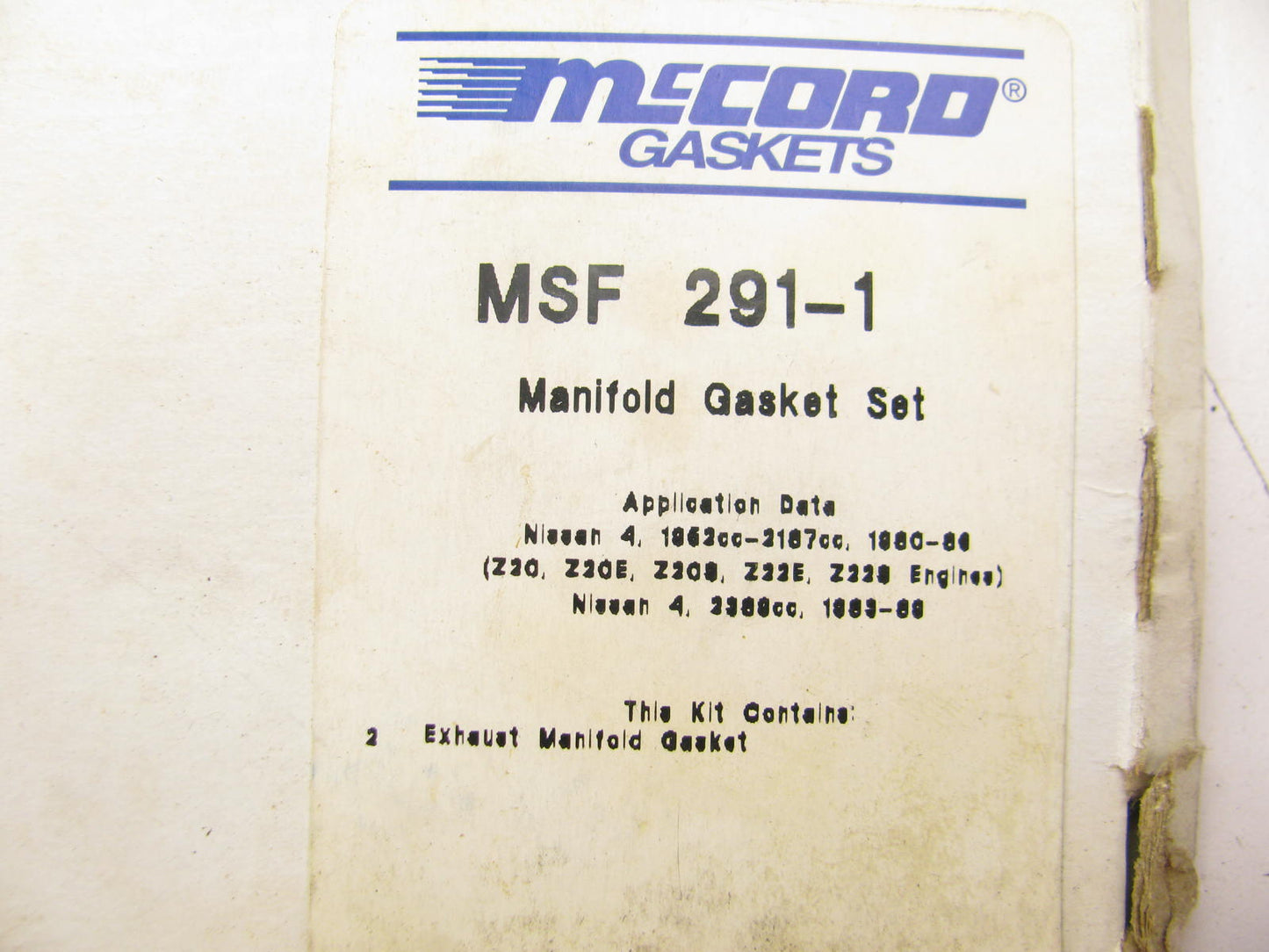 Mccord MSF291-1 Exhaust Manifold Gasket Set For 1980-88 Nissan 2.0L 2.4L