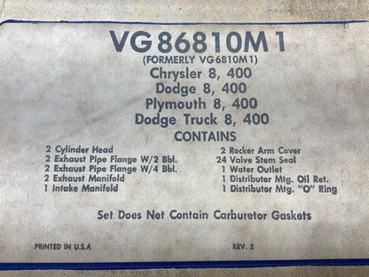 Mccord VG86810M1 Cylinder Head Gasket Set For Chrysler 400 V8