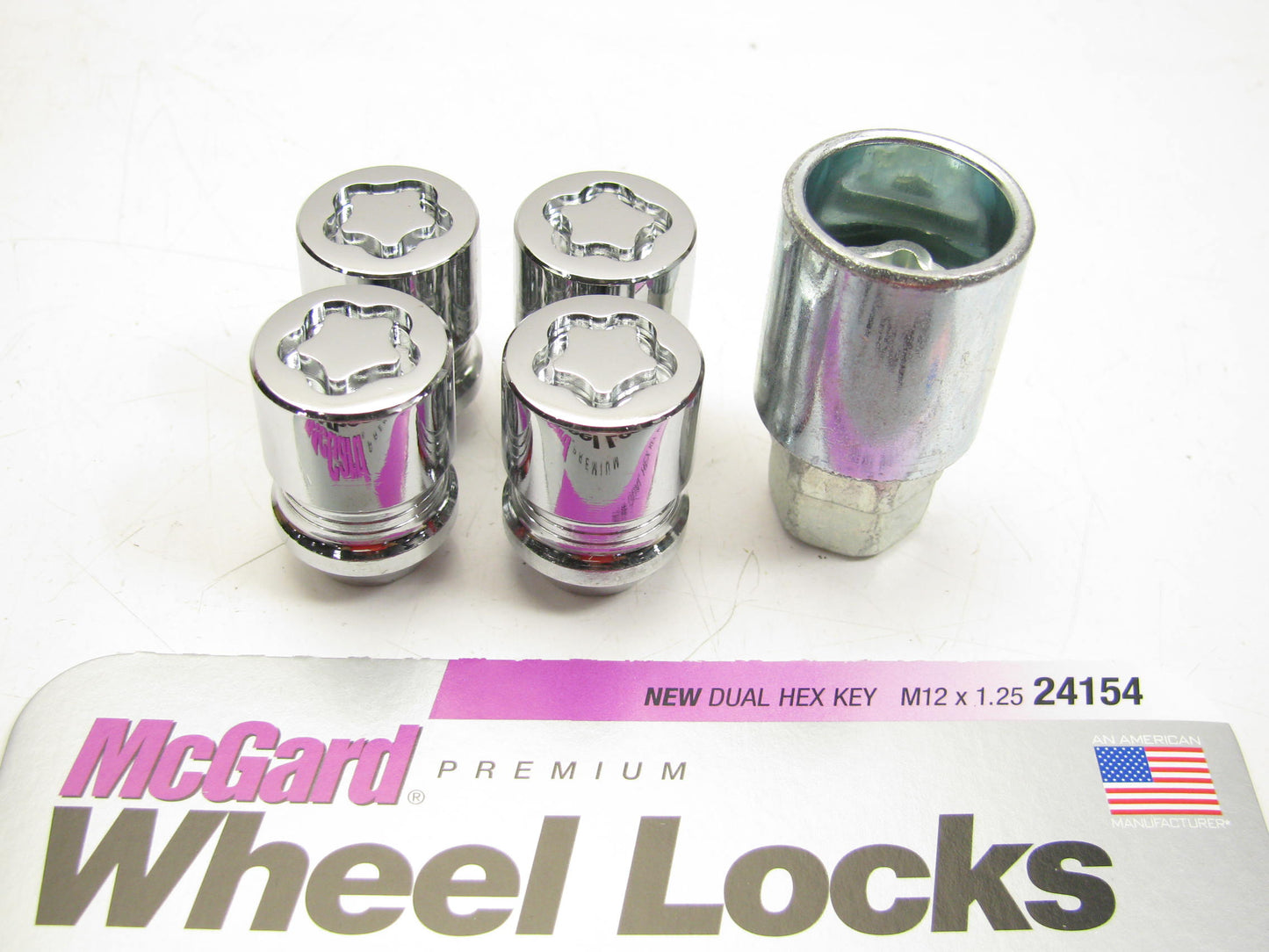 McGard 24154 Chrome Cone Seat Wheel Locks Set - M12 X 1.25 Thread Size