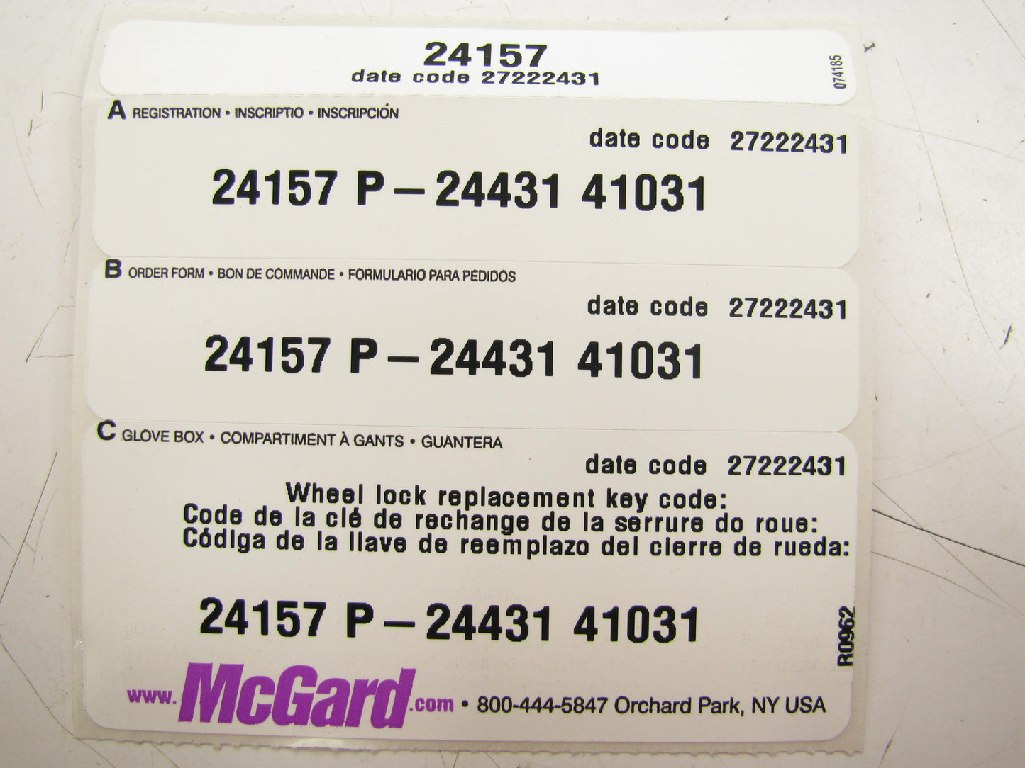 Mcgard 24157 Wheel Lock Set Kit (M12 X 1.5 Thread Size) - Set Of 4