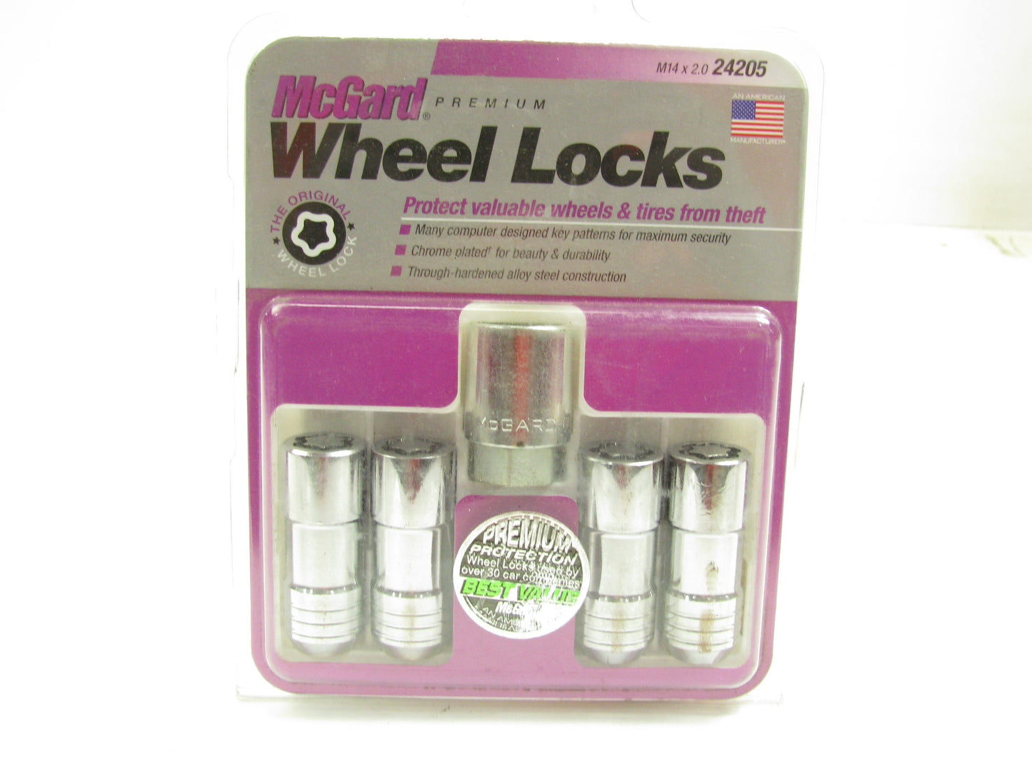 McGard 24205 Chrome Cone Seat Wheel Locks (M14 X 2.0 Thread Size) Set Of 4 Locks