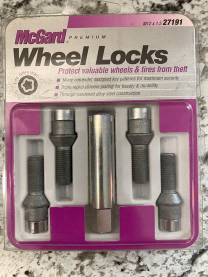 Mcgard 27191 Wheel Lugs Wheel Locks Chrome M12x1.5 / 4 PC / 1 Key