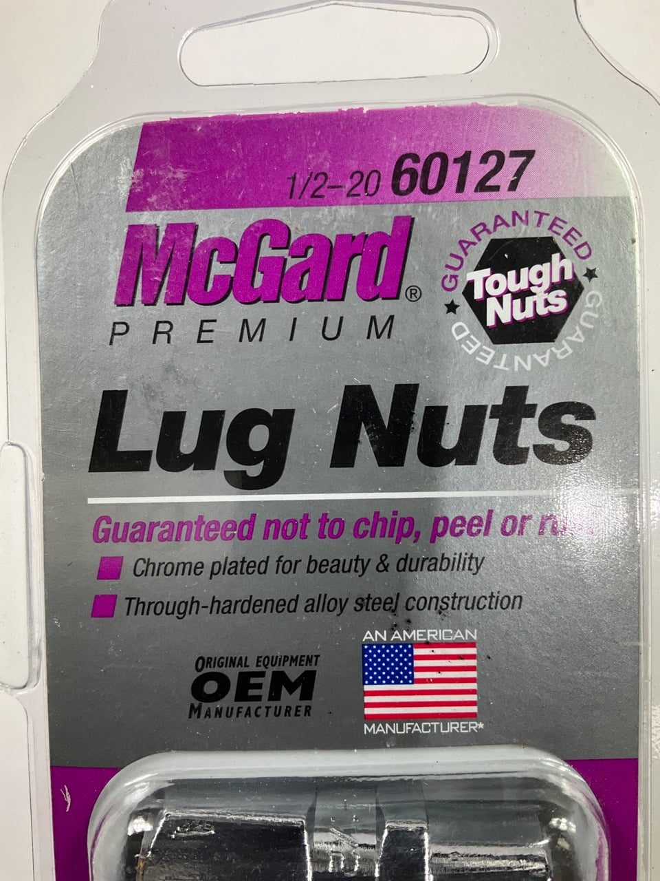 Mcgard 60127 Chrome Racing .490 Shank Style Lug Nuts 4PCs (1/2''- 20 Thread Size)