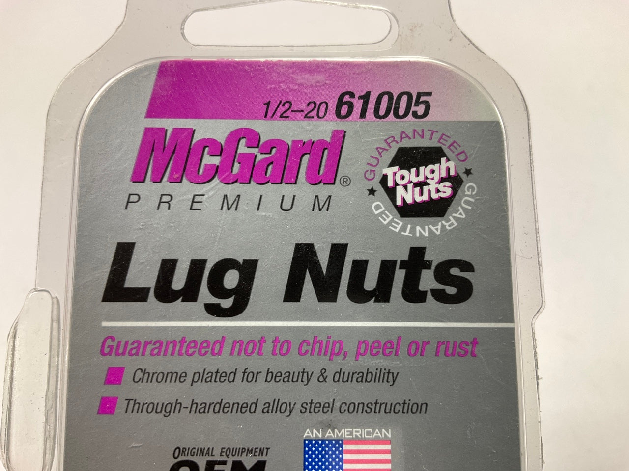 MCGARD 61005 Chrome Racing .746'' Shank Lug Nut Set (1/2'' - 20 Thread), 4 / PACK