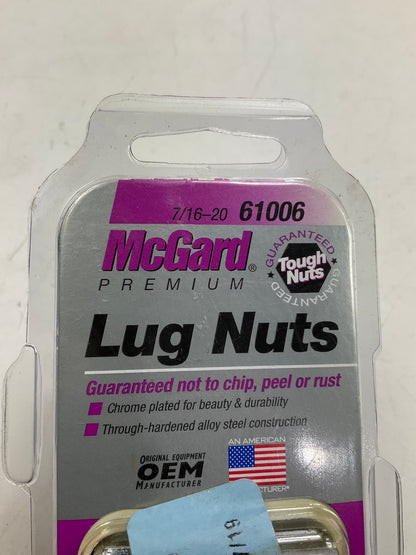 (20) MCGARD 61006 Chrome Racing .746'' Shank Style Lug Nut (7/16''- 20 Thread)