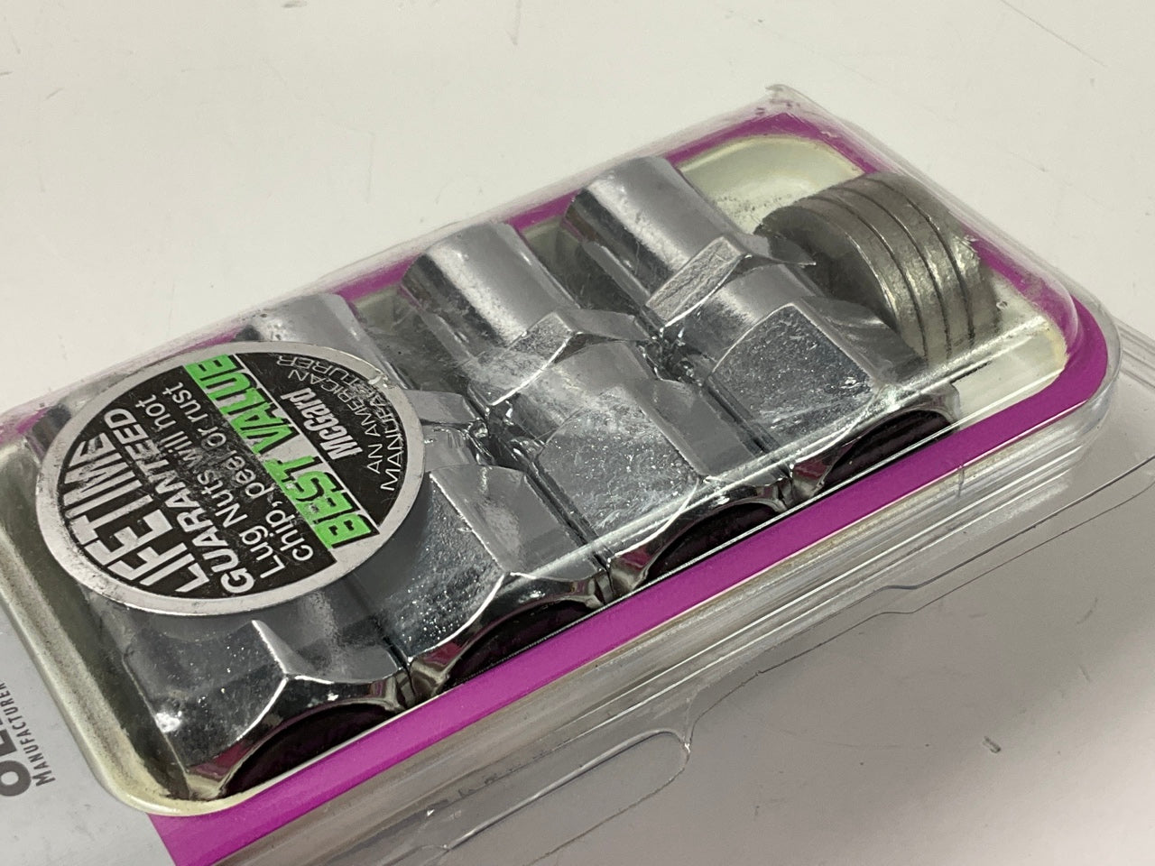 MCGARD 61006 Chrome Racing .746'' Shank Style Lug Nut Set Of 4 (7/16''- 20 Thread)
