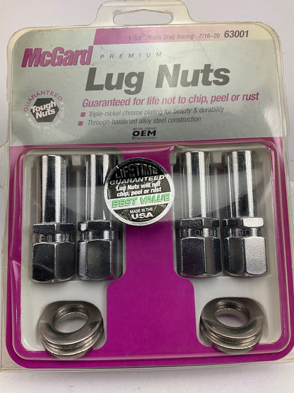 McGard 63001 Hex Lug Nuts 4 / PACK, X-Long 1-3/8'' Shank, 7/16-20, 2.475''Oal