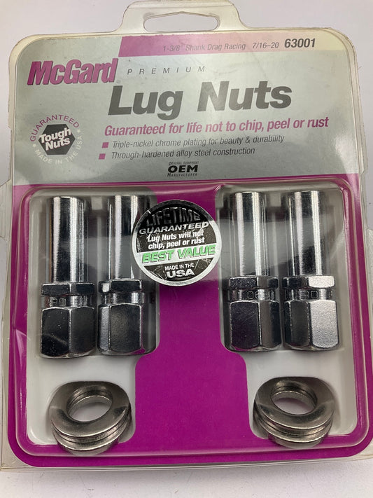 McGard 63001 Hex Lug Nuts 4 / PACK, X-Long 1-3/8'' Shank, 7/16-20, 2.475''Oal