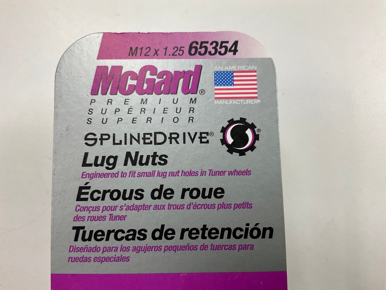 Mcgard 65354 SplineDrive Wheel Lug Nuts, M12 X 1.25 Thread Size, Pack Of 4