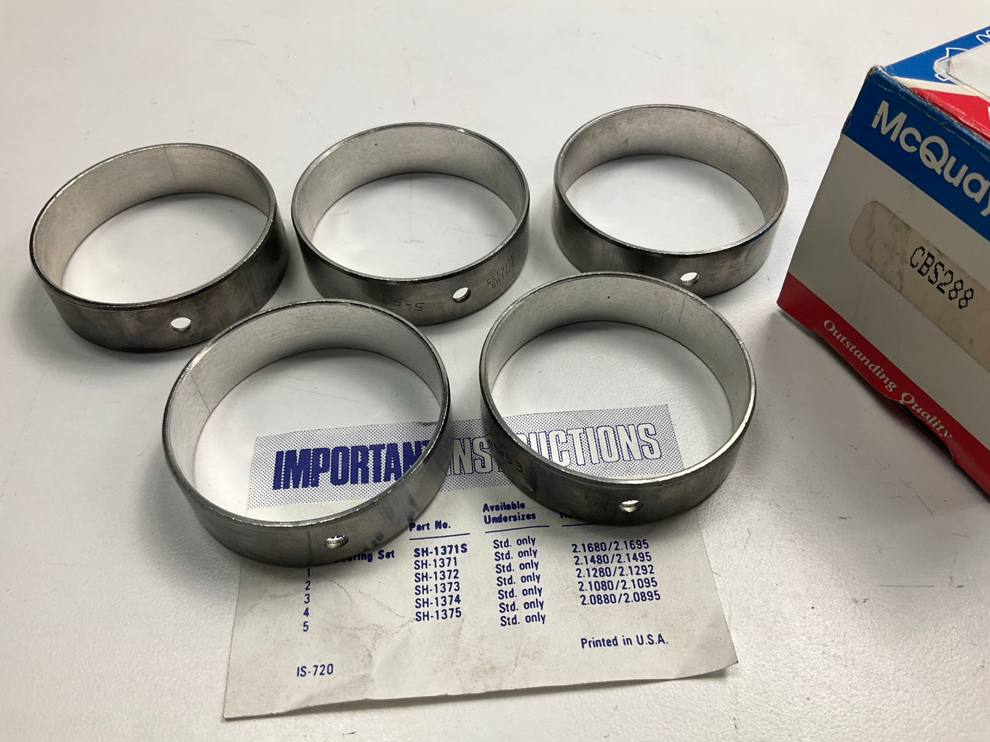 Mcquay-norris CBS288 Engine Camshaft Cam Bearings - Cadillac 4.1L 4.9L V8