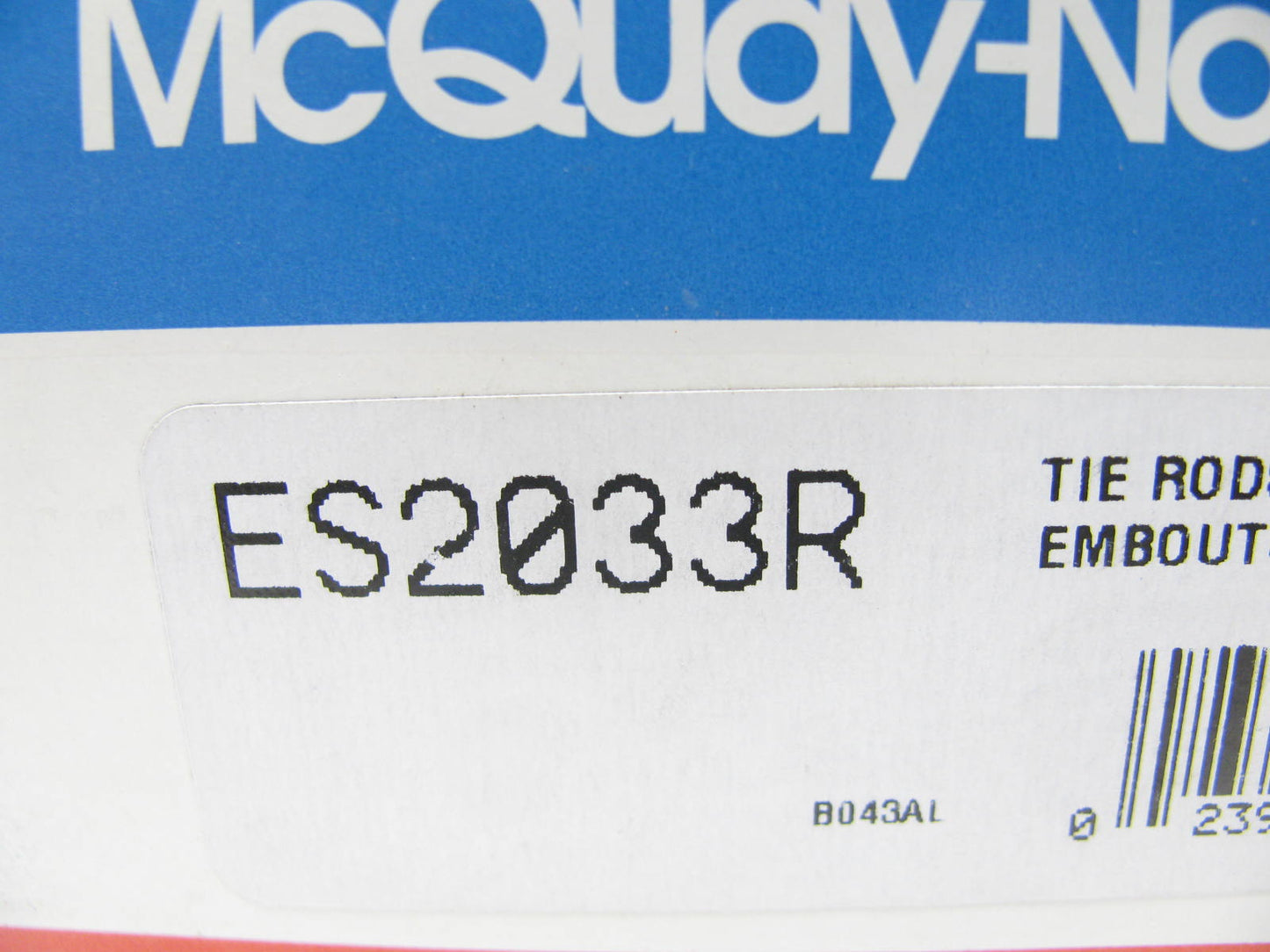 Mcquay-norris ES2033R Steering Tie Rod End - Front Outer