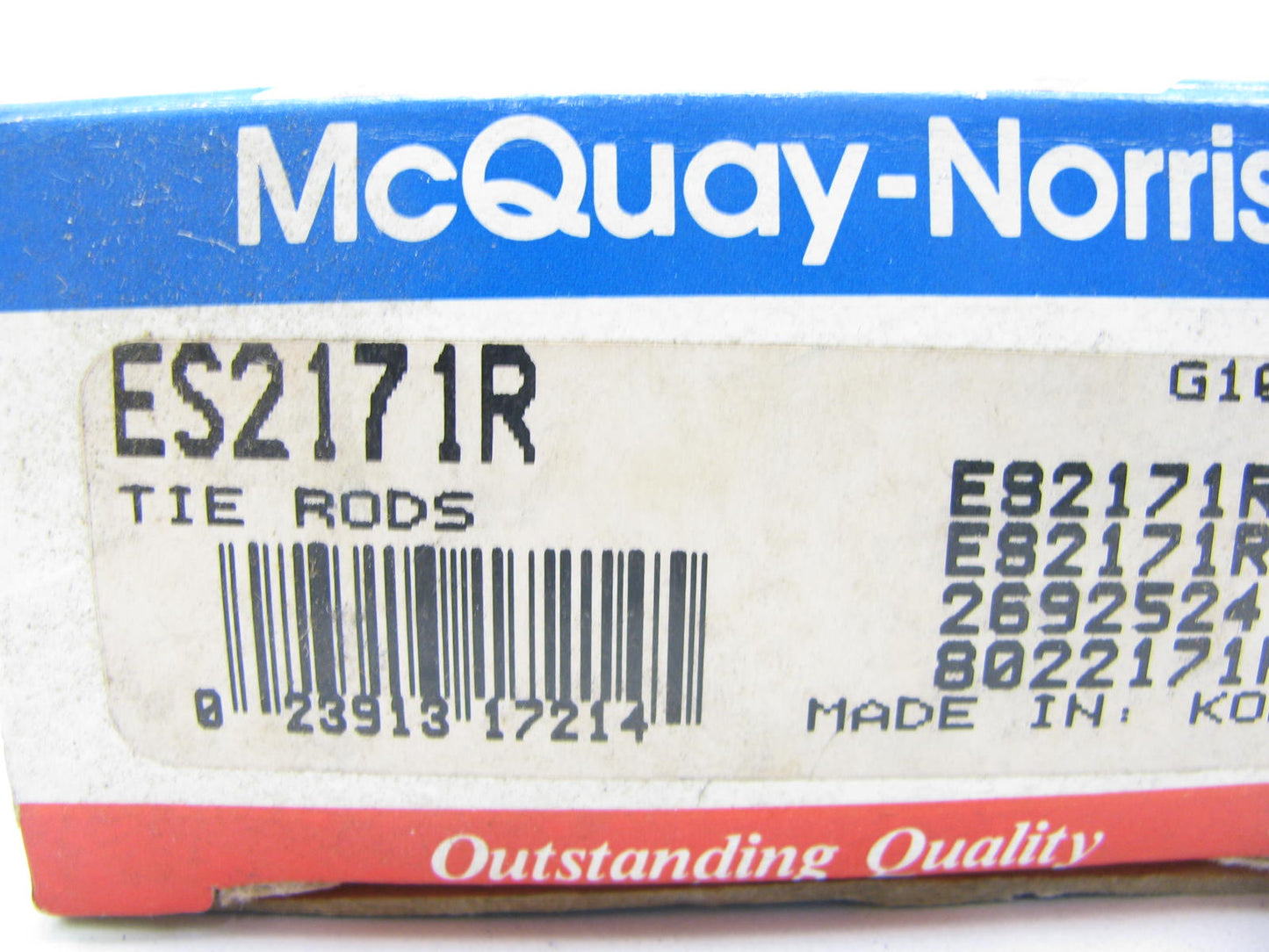 Mcquay-norris ES2171R Steering Tie Rod End - Front Outer