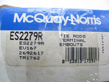 (2) Mcquay-norris ES2279R Steering Tie Rod End - Front Inner