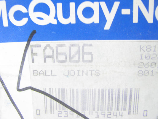 Mcquay-norris FA606 Suspension Ball Joint - Front Upper