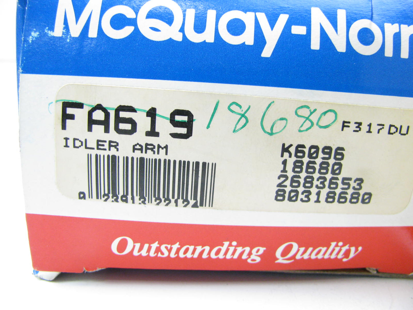 Mcquay-norris FA619 FRONT Steering Idler Arm