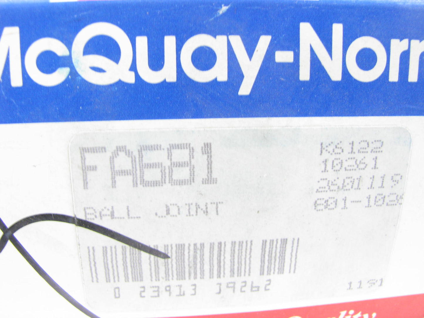 (2) Mcquay-norris FA681 Suspension Ball Joint - Front Upper