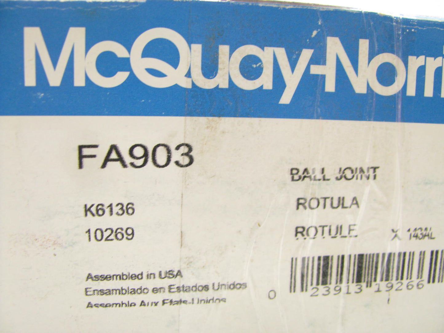 Mcquay-norris FA903 Suspension Ball Joint Assembly - Front Upper