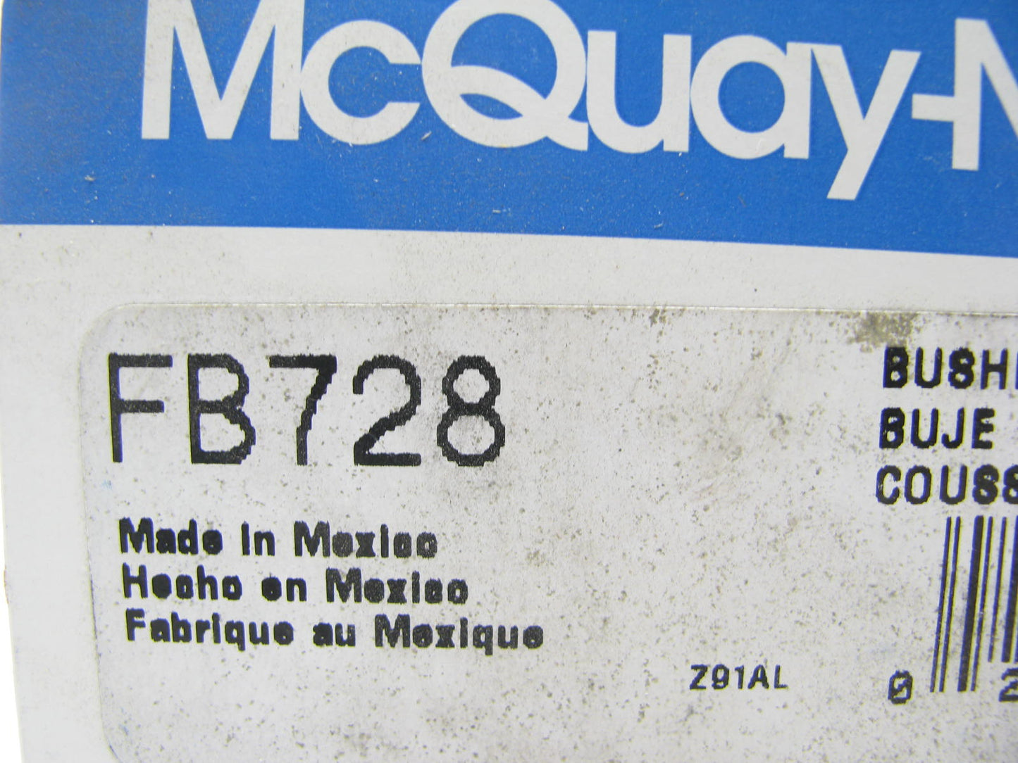 (2) Mcquay-norris FB728 FRONT/REAR UPPER Suspension Control Arm Bushings