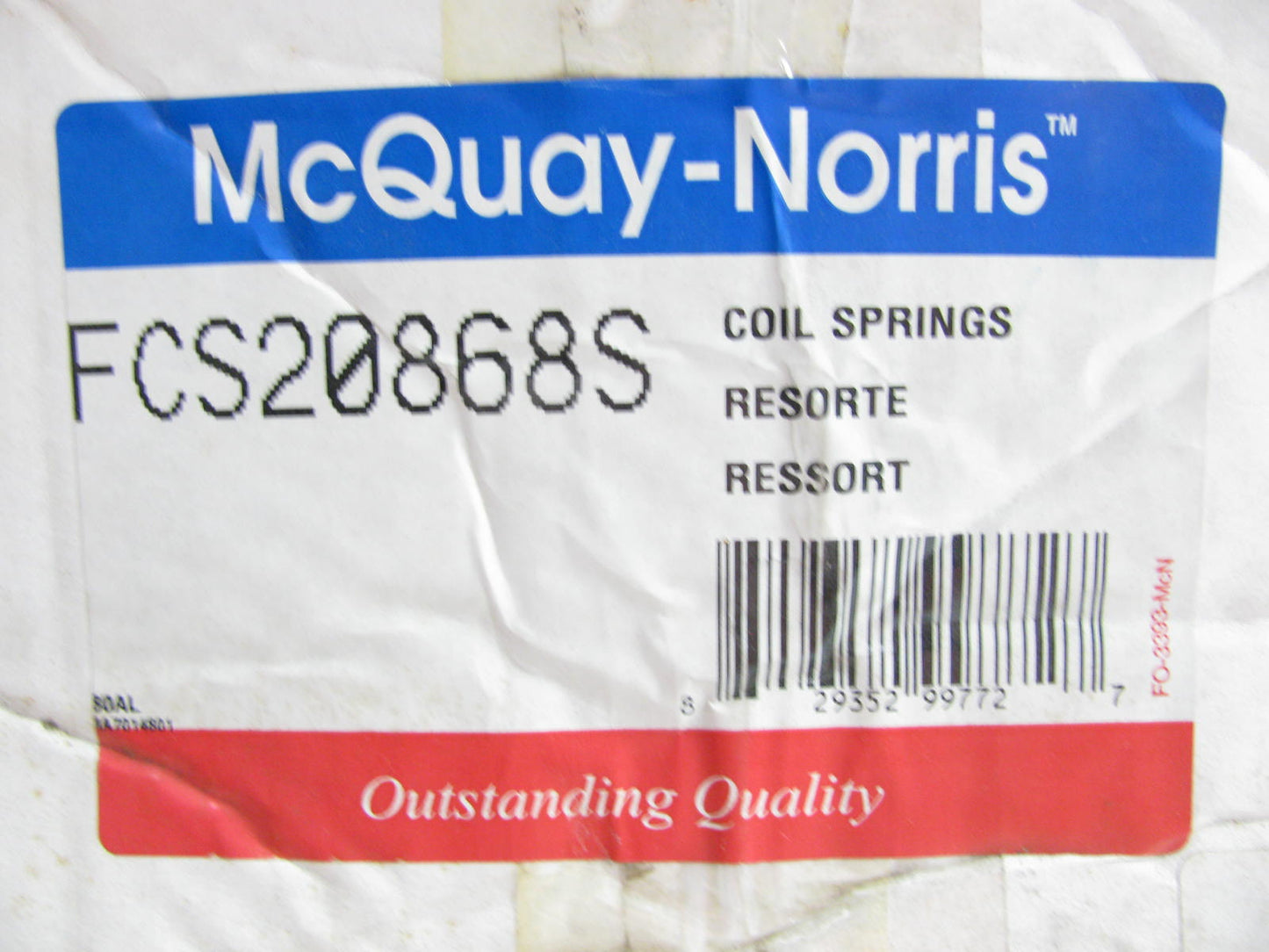 Mcquay-norris FCS20868S FRONT Coil Springs 07-11 Toyota Camry