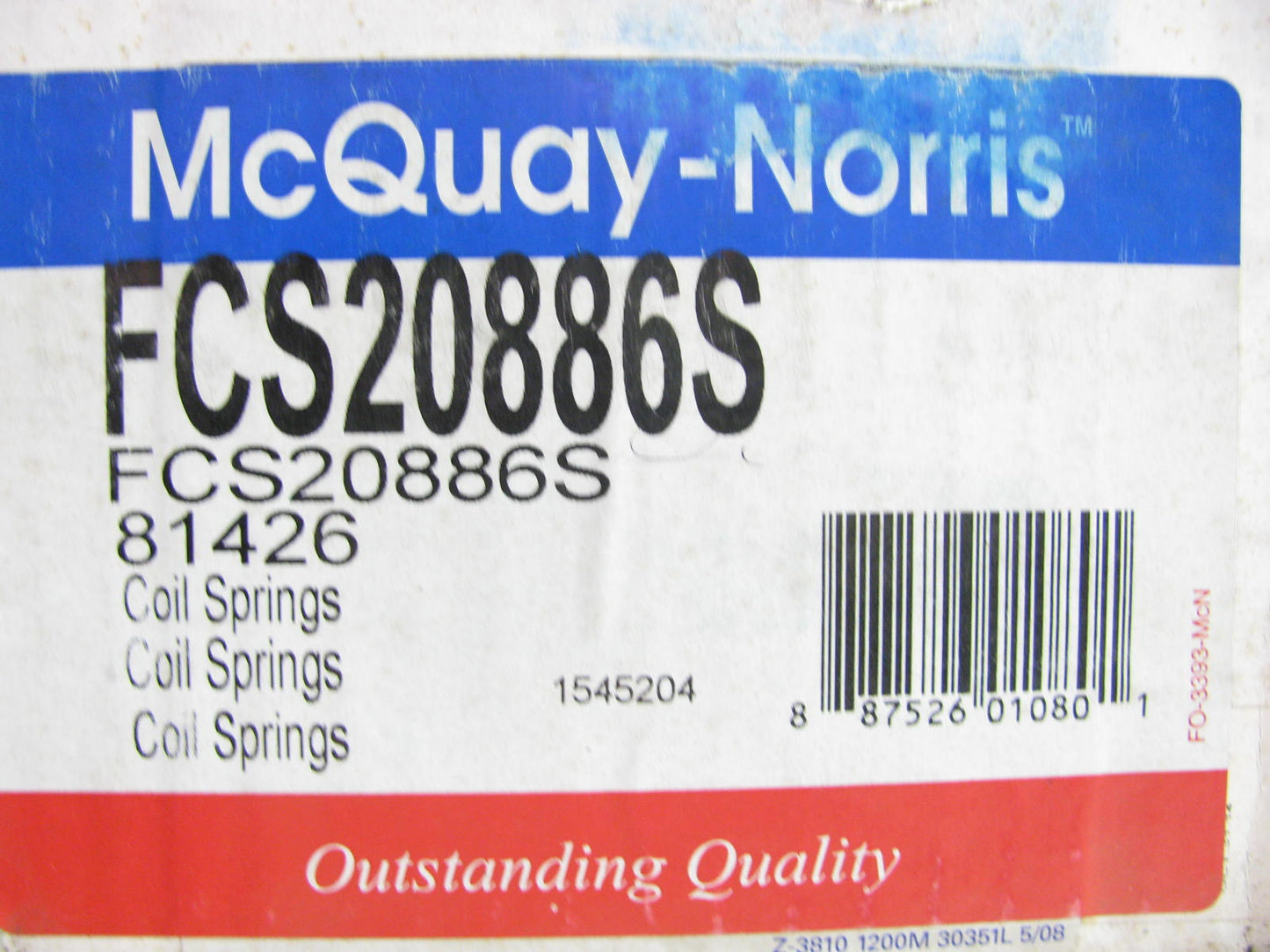 Mcquay-norris FCS20886S FRONT Coil Springs For 04-09 Kia Spectra Spectra5