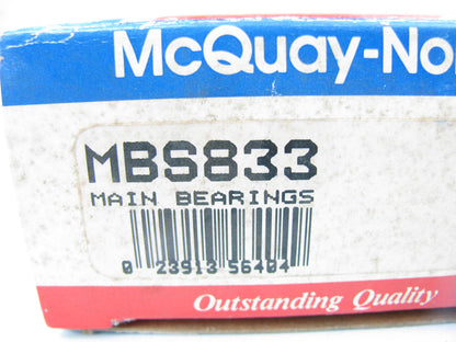 Mcquay-norris MBS833 Engine Main Bearings For 1988-90 Subaru 2.7L 2672cc 6Cyl