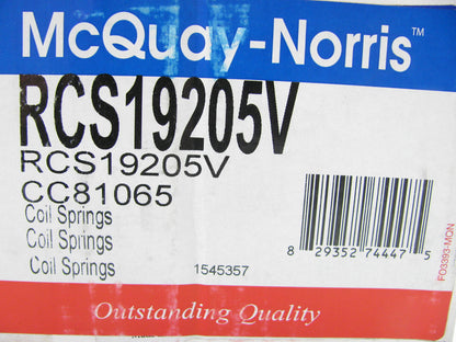 SET Mcquay-norris RCS19205V REAR Coil Springs - FWD