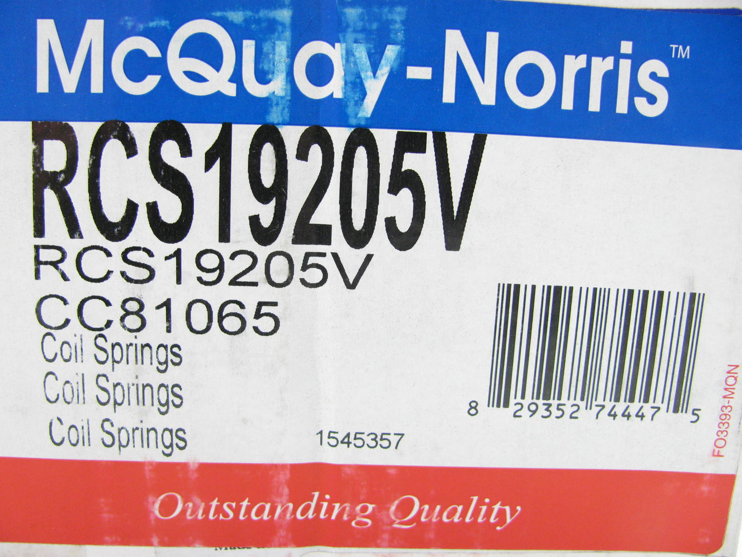 Mcquay-norris RCS19205V Rear Coil Springs