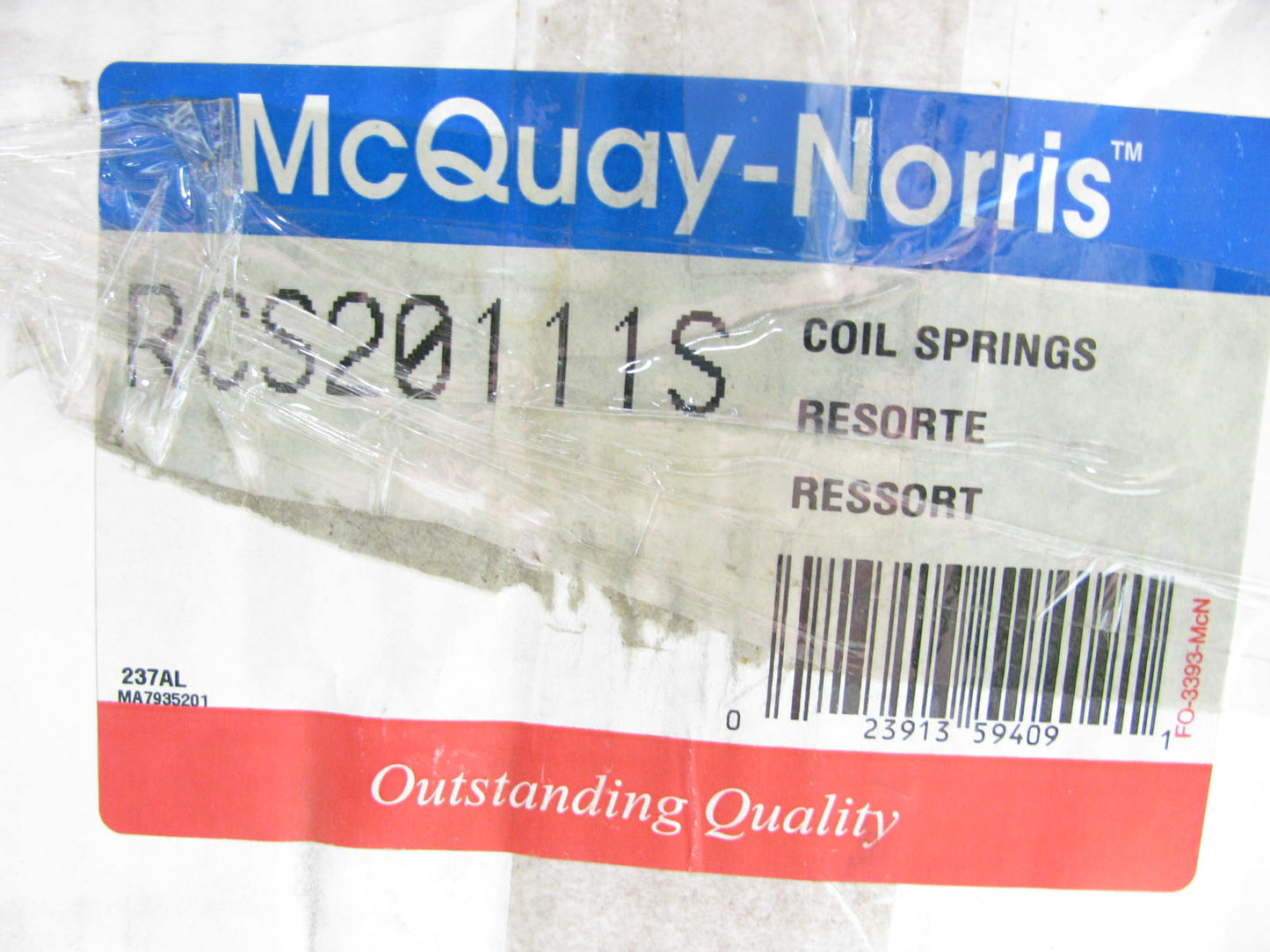 Mcquay-norris RCS20111S REAR Coil Springs For 96-06 Taurus Sable