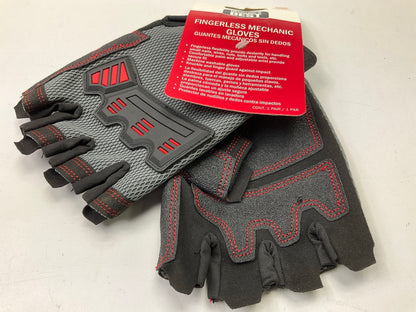 (3) Mechanics Best TPB1017C Fingerless Mechanic Gloves, Size Small