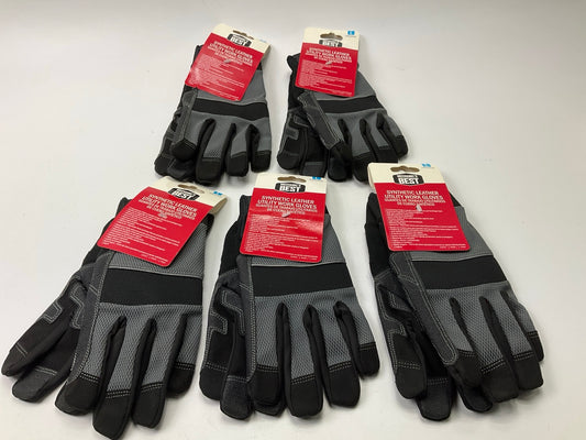 (5) Mechanics Best TPB1019C L Synthetic Leather Utility Work Gloves - Size LARGE