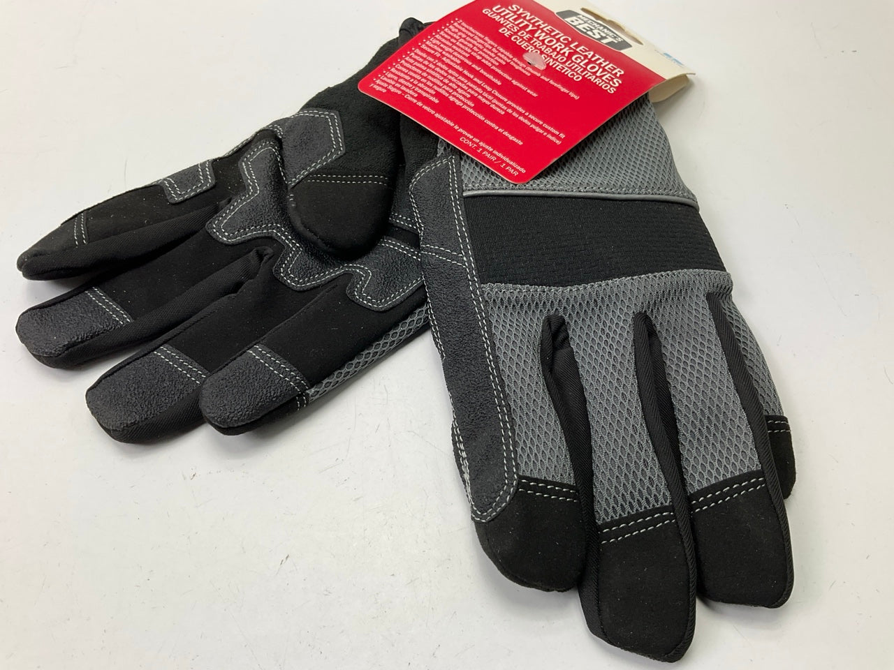 (5) Mechanics Best TPB1019C L Synthetic Leather Utility Work Gloves - Size LARGE