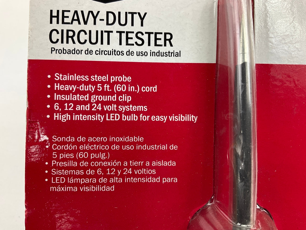 Mechanics Best TR25019 Heavy Duty Electric Circuit Tester, 6, 12, And 24 Volt