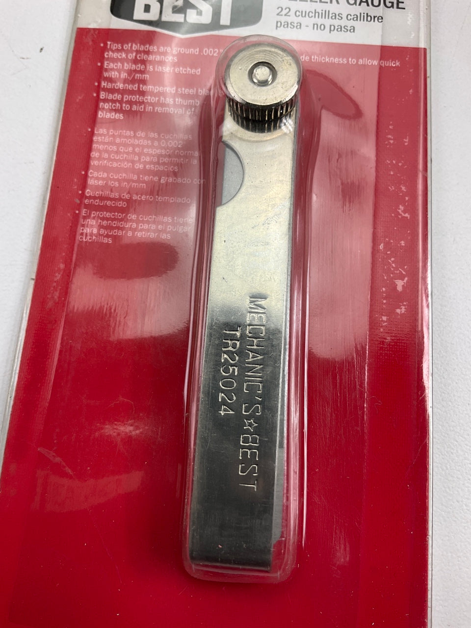 Mechanics Best TR25024 22 Blade Go-No-Go Feeler Gauge