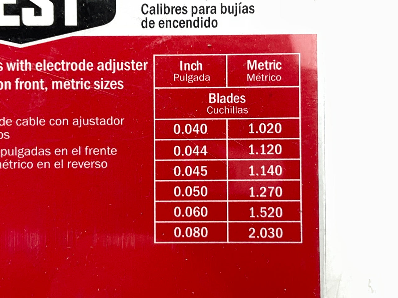 Mechanics Best TR25026 High-energy Ignition Spark Plug Gap Gauge, 6 Wire Sizes
