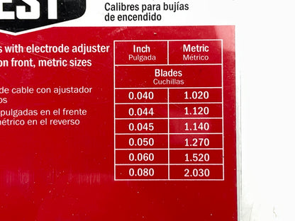 Mechanics Best TR25026 High-energy Ignition Spark Plug Gap Gauge, 6 Wire Sizes