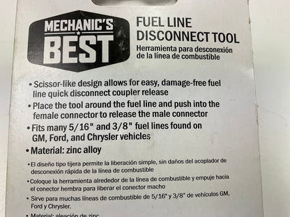 Mechanics Best TR25043 Fuel Line Disconnect Tool For Ford & GM 3/8'' & 5/16''