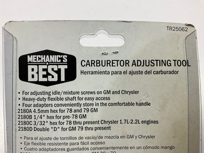 Mechanics Best TR25062 Carburetor Throttle Adjustment Tool - 11-1/2'', 5 Adapters
