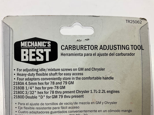 Mechanics Best TR25062 Carburetor Throttle Adjustment Tool - 11-1/2'', 5 Adapters